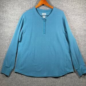 Duluth Trading Co. 1/4 Snap Sweater Men's 2XL Blue Long Sleeve Stretch Casual